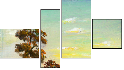 Road to winter wood - Four-piece canvas, Fortyk