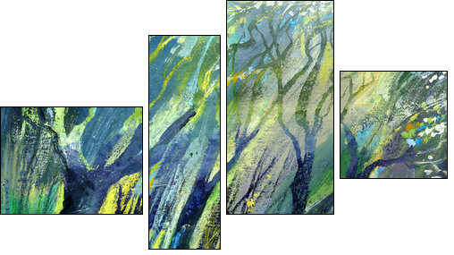 The drawn wood - Four-piece canvas, Fortyk