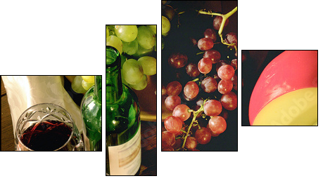 wine and cheese - Four-piece canvas, Fortyk