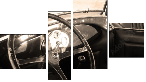 vintage car interior - Four-piece canvas, Fortyk