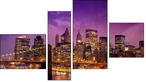 New York Manhattan Pont de Brooklyn - Four-piece canvas, Fortyk