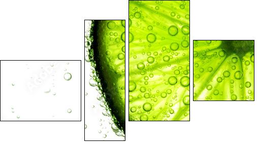 lime slice in water - Four-piece canvas, Fortyk