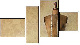 Antique dress form and chair with vintage feeling - Four-piece canvas, Fortyk