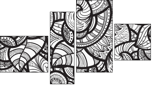 vector seamless ethnic doodle pattern - Four-piece canvas, Fortyk