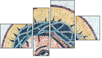 Antique Byzantine Christian mosaic portrait of Jesus Christ - Four-piece canvas, Fortyk