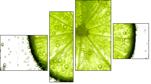 lime slice in water - Four-piece canvas, Fortyk