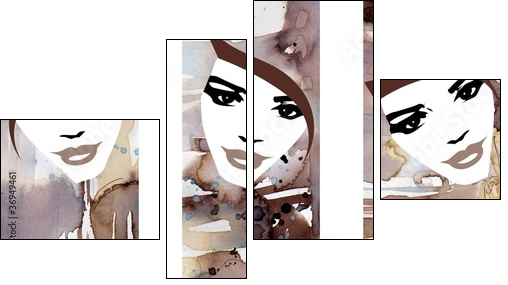 trzy portrety kobiet - Four-piece canvas, Fortyk