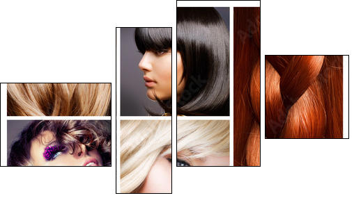 Hair Collage. Hairstyles - Four-piece canvas, Fortyk