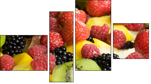 Delicious fruit salad served in a bowl - Four-piece canvas, Fortyk