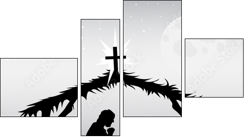 nativity scene,vector - Four-piece canvas, Fortyk