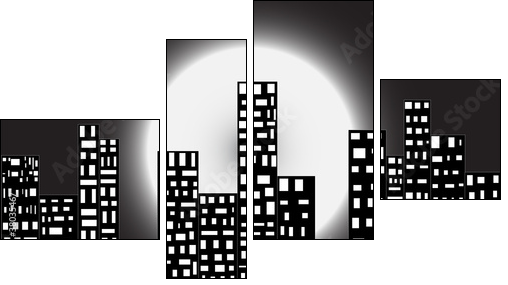 CITY AT NIGHT - Four-piece canvas, Fortyk