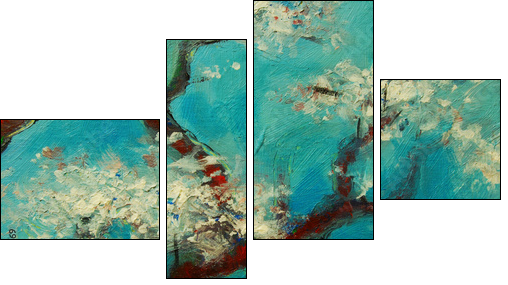 Arbre en fleurs - Four-piece canvas, Fortyk