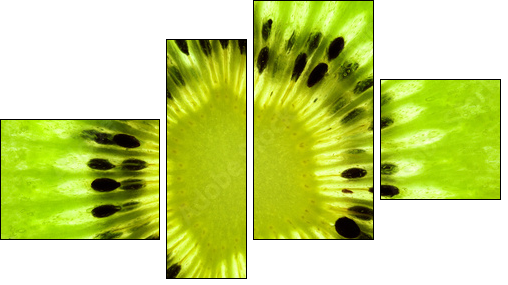 Fresh Kiwi background / SuperMacro / back lit - Four-piece canvas, Fortyk