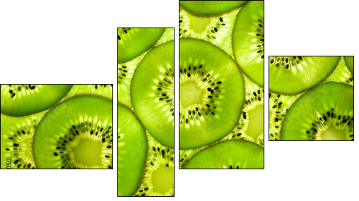 Fresh Kiwi pattern / background / back lit - Four-piece canvas, Fortyk