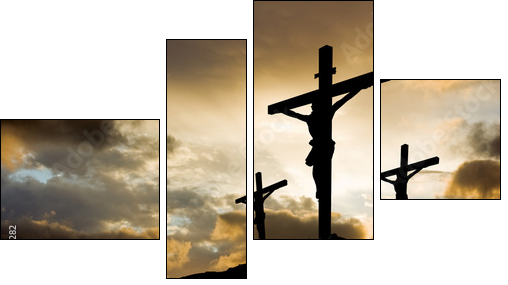 three crosses at sunset - Four-piece canvas, Fortyk