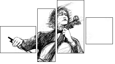 violoncellist - Four-piece canvas, Fortyk