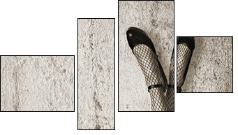 Young woman with long slim sexy legs - Four-piece canvas, Fortyk