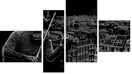 roofs in Paris - Four-piece canvas, Fortyk