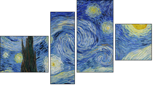 Vincent van Gogh, (1853-1890) The Starry Night, 1889, oil on canvas. Museum of Modern Art, New York City. - Four-piece canvas, Fortyk