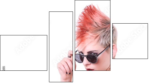 junge frau mit iro - Four-piece canvas, Fortyk