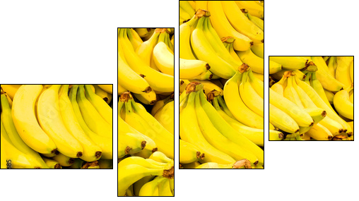 Bananas close up - Four-piece canvas, Fortyk