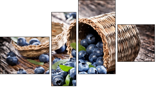 Blueberries have dropped from the basket - Four-piece canvas, Fortyk
