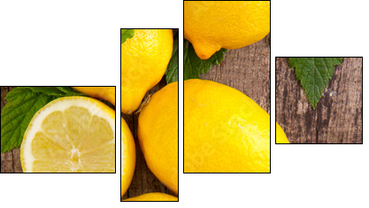Fresh lemons, upper view - Four-piece canvas, Fortyk