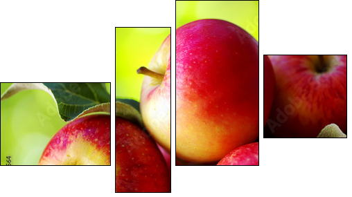 ripe red apples on table - Four-piece canvas, Fortyk