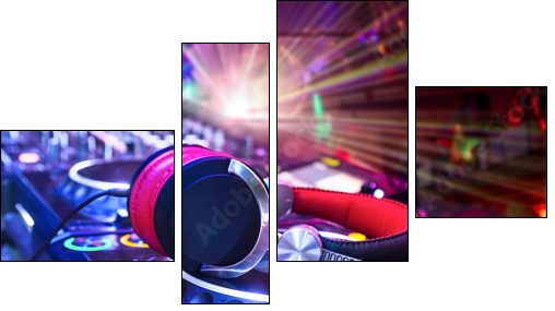 Dj mixer with headphones - Four-piece canvas, Fortyk