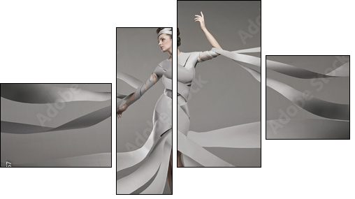 Fashion photo of a sexy woman - Four-piece canvas, Fortyk