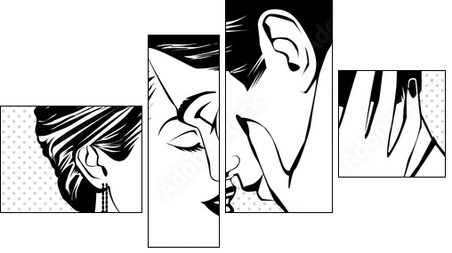 Vintage couple in love - Four-piece canvas, Fortyk