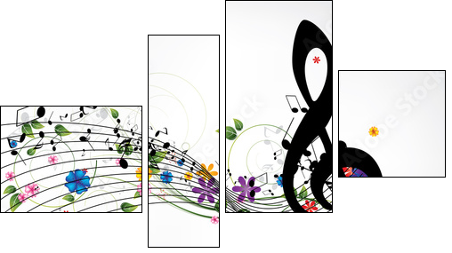 Musical abstract background - Four-piece canvas, Fortyk
