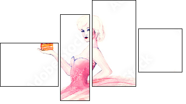 happy birthday - Four-piece canvas, Fortyk