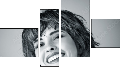 Photo of beautiful laughing woman - Four-piece canvas, Fortyk