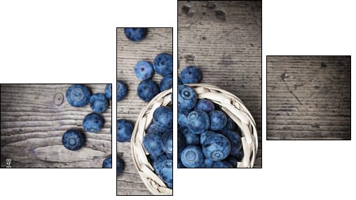 fresh blueberries on an old table - still life - Four-piece canvas, Fortyk