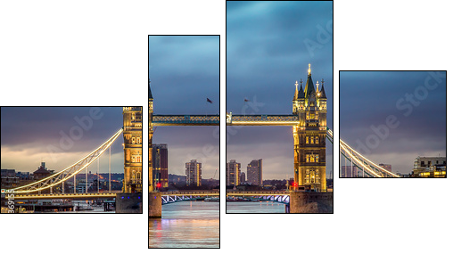 Tower bridge sunset - Four-piece canvas, Fortyk