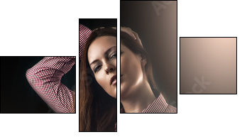 Young sexy woman wearing shorts - Four-piece canvas, Fortyk