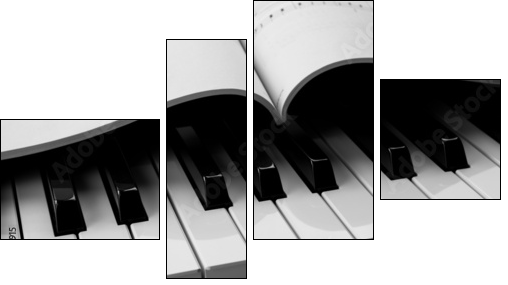 Piano keys and musical book - Four-piece canvas, Fortyk