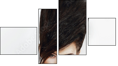 Updo Hair. Woman with Trendy Hairstyle with Diamond Earrings - Four-piece canvas, Fortyk