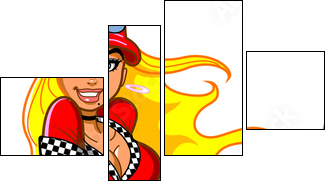Sexy Blonde Racing Fan - Four-piece canvas, Fortyk