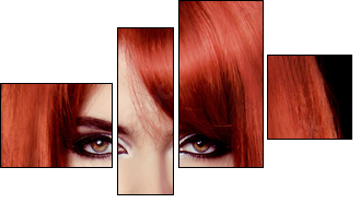 Red Hair. Beautiful Sexy Girl. Healthy Long Hair. Beauty Model W - Four-piece canvas, Fortyk