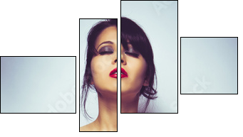 attractive brunette in white panties - Four-piece canvas, Fortyk