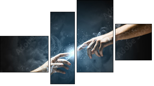 Creation of adam - Four-piece canvas, Fortyk