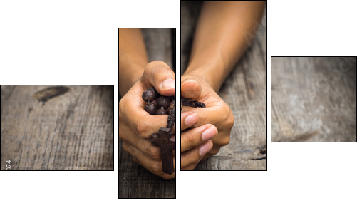 Person Praying - Four-piece canvas, Fortyk