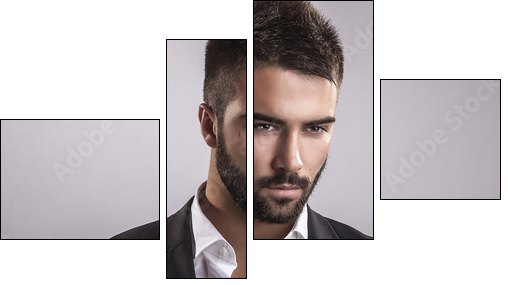 Elegant young handsome man. Studio fashion portrait. - Four-piece canvas, Fortyk