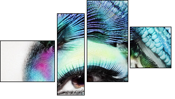 Beautiful woman face with perfect make up - Four-piece canvas, Fortyk