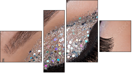 Woman eye with fashion makeup - Four-piece canvas, Fortyk