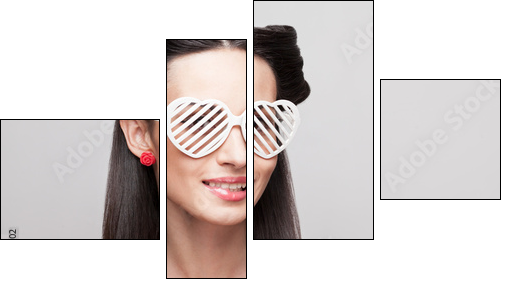 Pin Up model in heart shaped sunglasses - Four-piece canvas, Fortyk