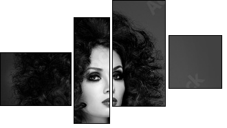 Beautiful woman with fashion hairstyle - Four-piece canvas, Fortyk
