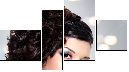 Young beautiful woman with modern hairstyle - Four-piece canvas, Fortyk